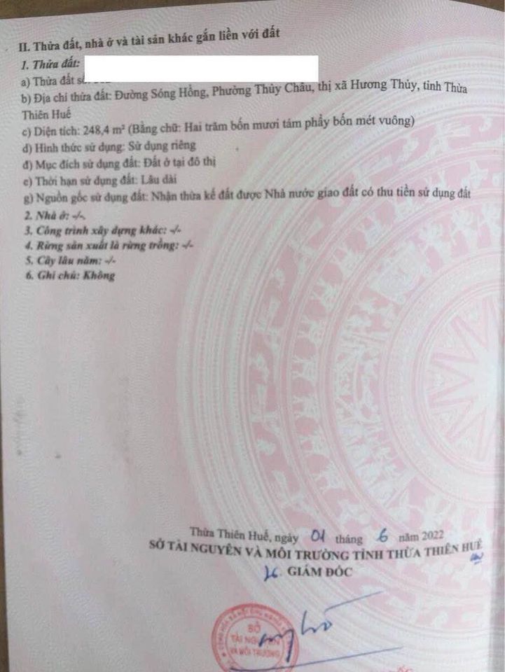 Bán mặt tiền khổ biệt thự đường Sóng Hồng, thành phố Huế