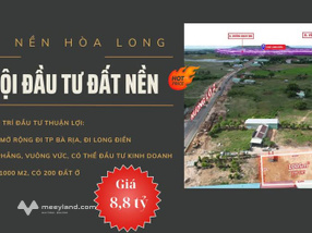Bán đất nền 1000m2 Hòa Long, Bà Rịa, gần Hương Lộ 2, thổ cư 200m2, sổ hồng riêng