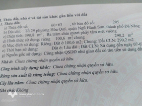 Bán đất tại đường Mai Đăng Chơn, Hòa Quý, Ngũ Hành Sơn, Đà Nẵng, 1,599 tỷ, 106m2 hot