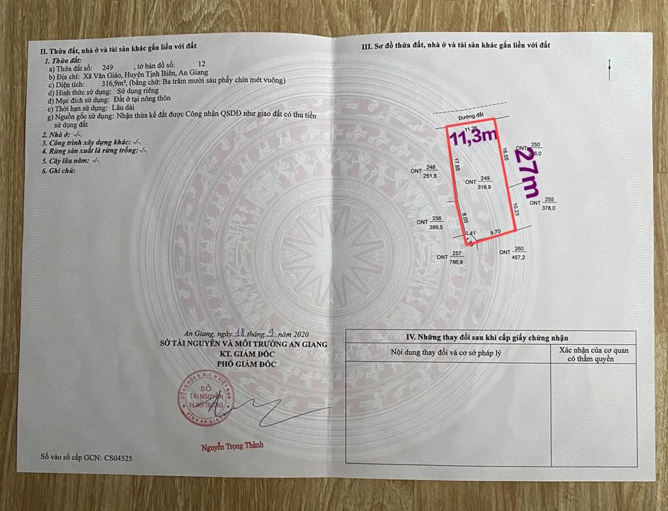Nhà cấp 4 An Giang 316,9m² full thổ cư, gần chợ Văn Giáo
