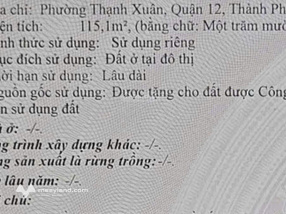 Chính chủ bán đất 2 mặt tiền HXH tại Thạnh Xuân, Quận 12