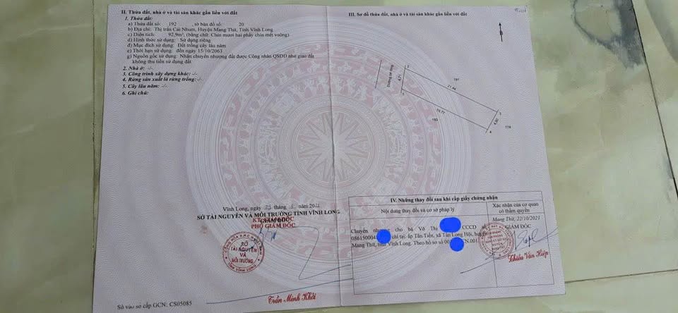 Siêu phẩm đất nền tại Khóm 1, thị Trấn Cái Nhum, Vĩnh Long đã hạ giá kịch sàn