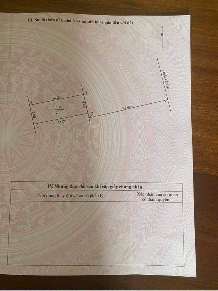 Đất Quốc Lộ 21, Phúc Thọ 70m2 thổ cư 20m lưu không, giá hời như cho