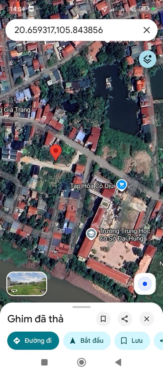 Bán đất đấu giá Đại Hùng, Ứng Hòa - Lô duy nhất gần trường học