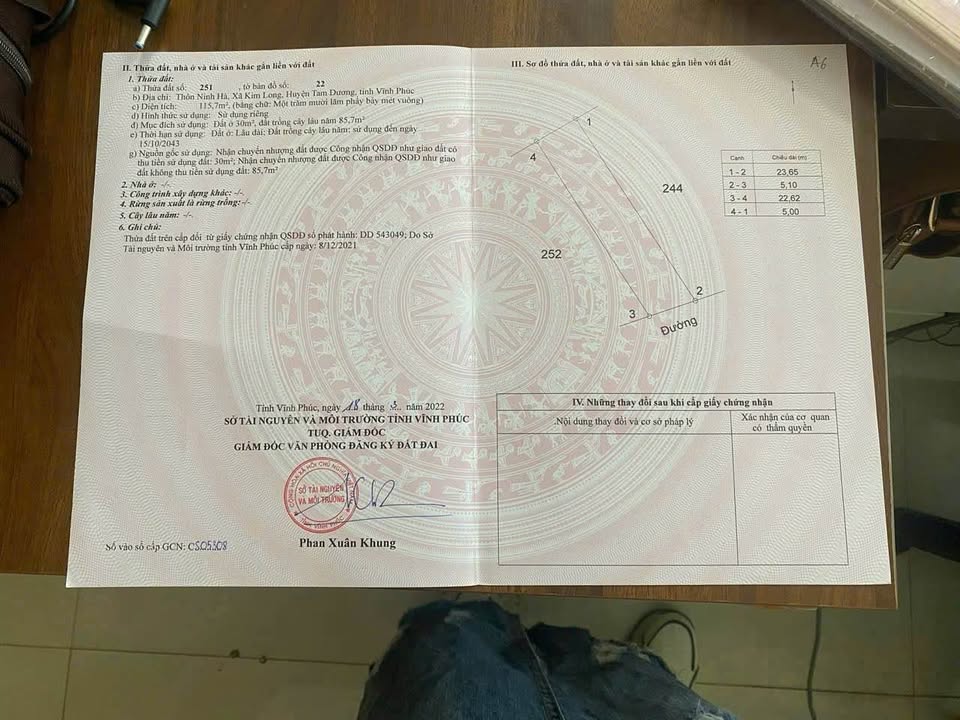 Đất Vĩnh Phúc 115m2 giáp khu công nghiệp Tam Dương, sổ sẵn, đường ô tô tránh