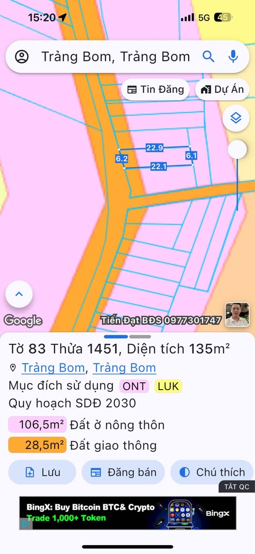 Cơ hội cuối cùng sở hữu ngay lô đất vàng tại ấp 2, xã Trảng Bom, tỉnh Đồng Nai