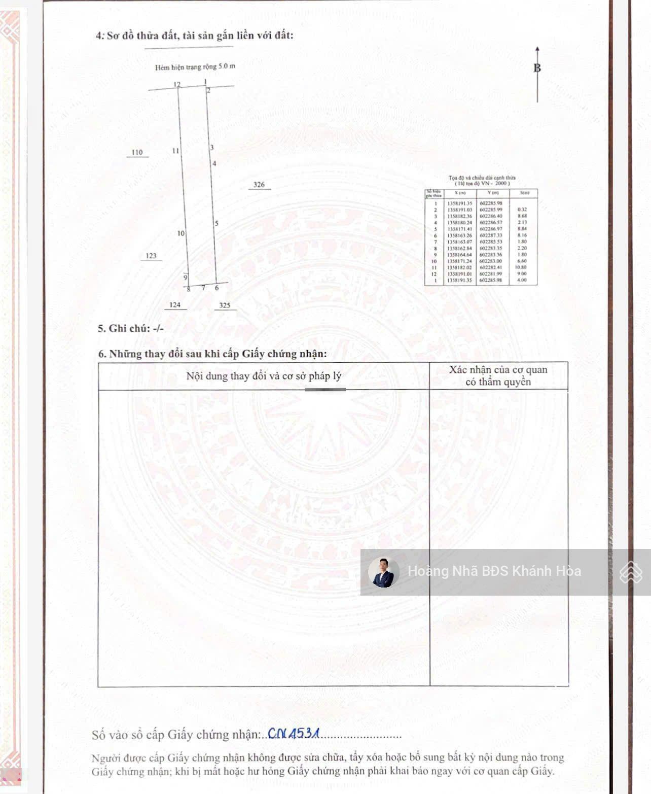 Bán lô đất thổ cư 112m2 ngay chợ Vĩnh Hải cách biển chỉ 1km - Giá 4.95 tỷ còn TL