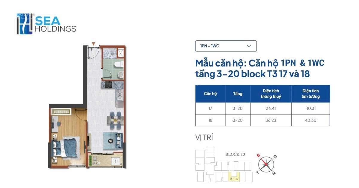 Sang nhượng hợp đồng căn destino centro 1pn 40m2