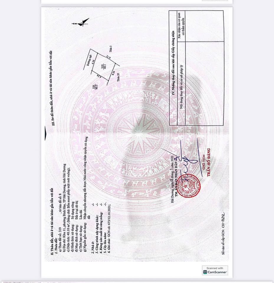 Đất Hải Dương 40m2, mặt tiền thoáng, ngõ ô tô tận cửa , giá hời