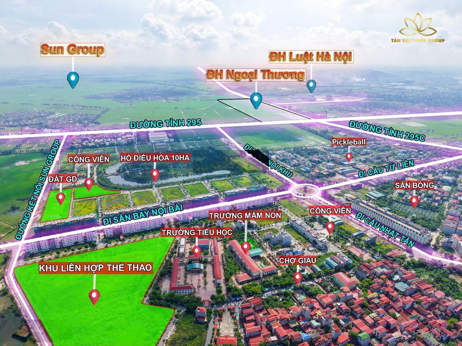 Bán lô đất sẵn sổ hồng view sân vận động & khuôn viên cây xanh làn 2 shophouse giá 4x triệu/m2