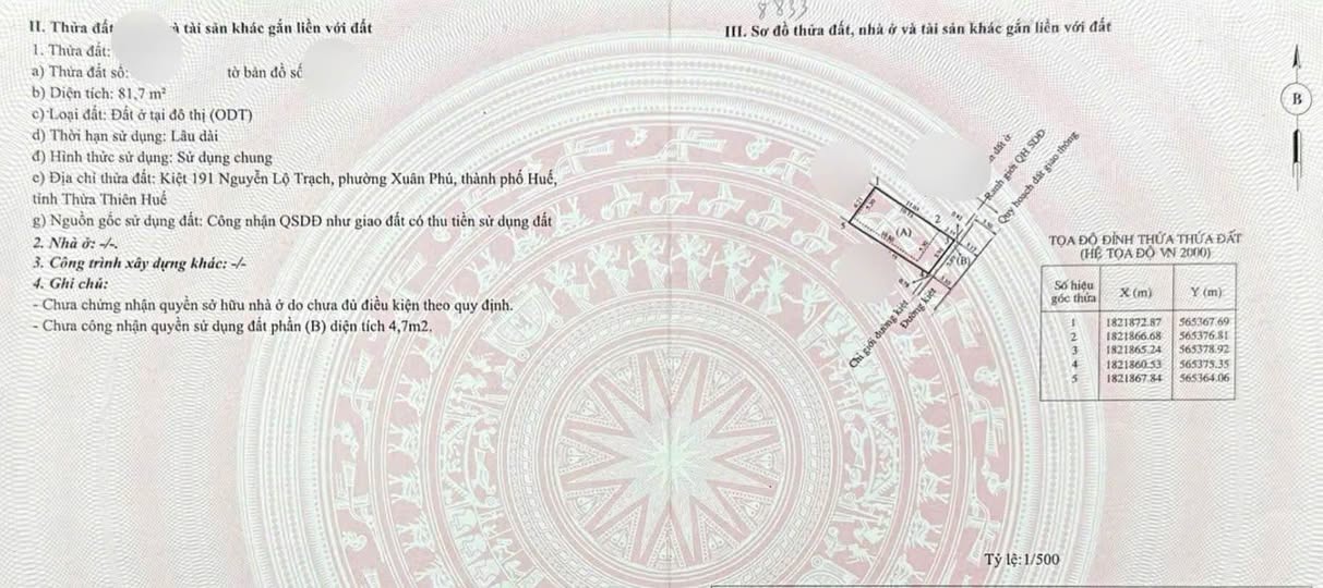 Đất mặt tiền Võ Nguyên Giáp, Xuân Phú - đầu tư đón sóng tương lai