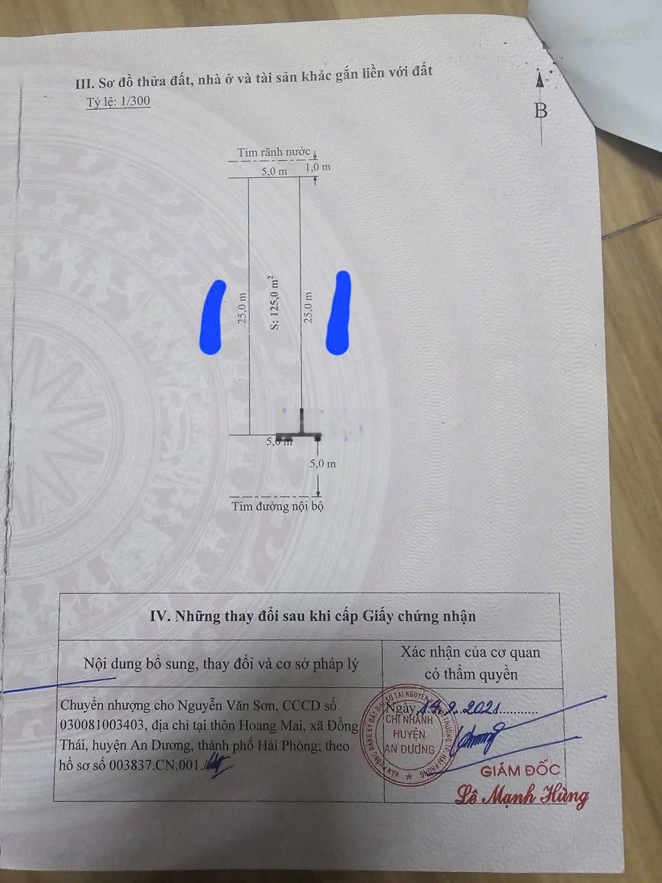 Chính chủ gửi bán lô đất 125m vân tra an đồng an dương hải phòng