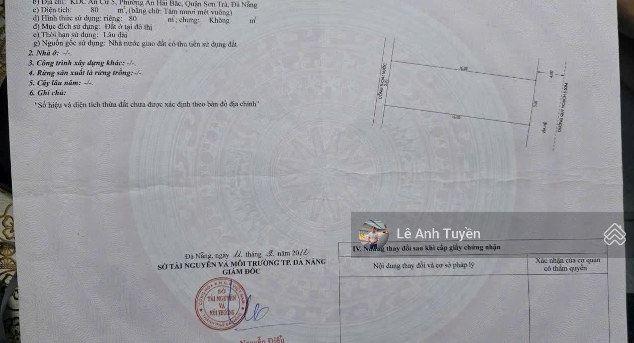 Bán lô đất biển đẹp 80m2 - MT đường Nguyễn Đình ngay sát Vương Thừa Vũ, Biển Mỹ Khê