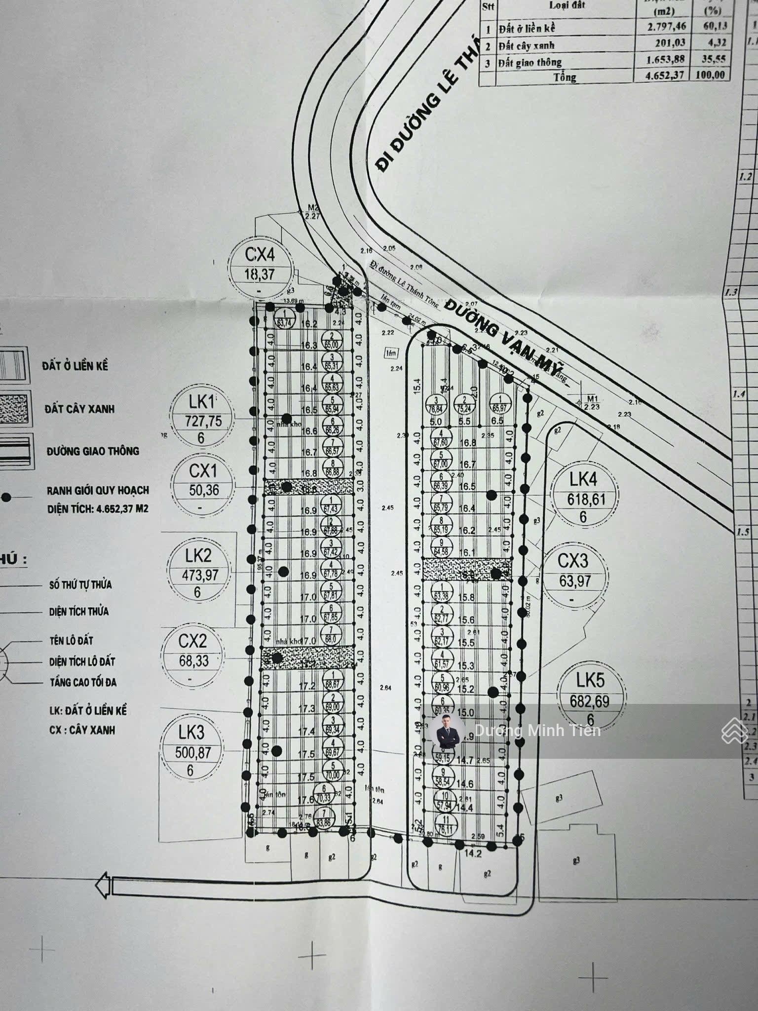 65.79m2 đất TĐC Đường Vòng Vạn Mỹ - Ngang 4m - Đường 13.5m