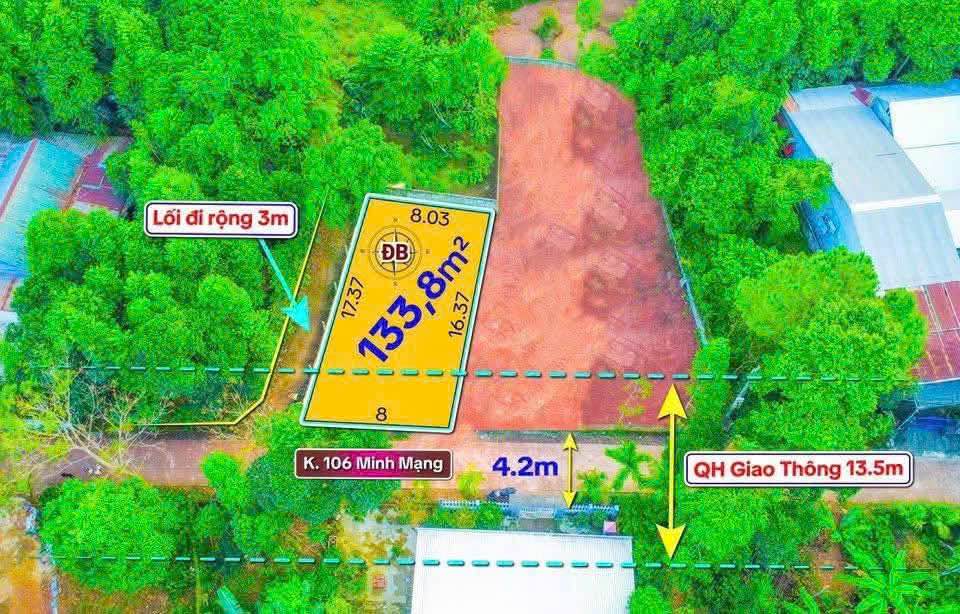 Bán đất 133m² kiệt ô tô 106 Minh Mạng, Thừa Thiên Huế