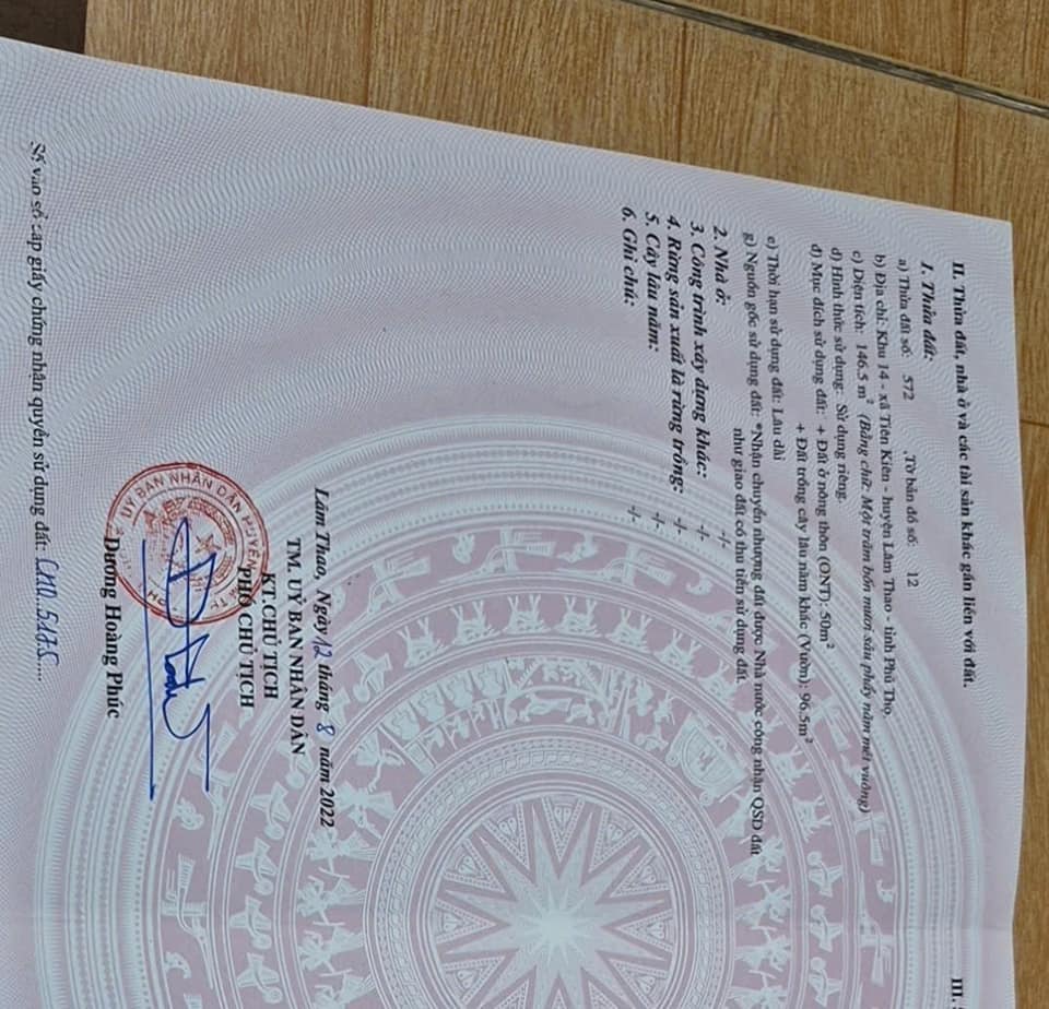 Cơ hội hiếm có để sở hữu lô đất vàng 2 mặt tiền tại khu 14 Tiên Kiên, Lâm Thao, Phú Thọ