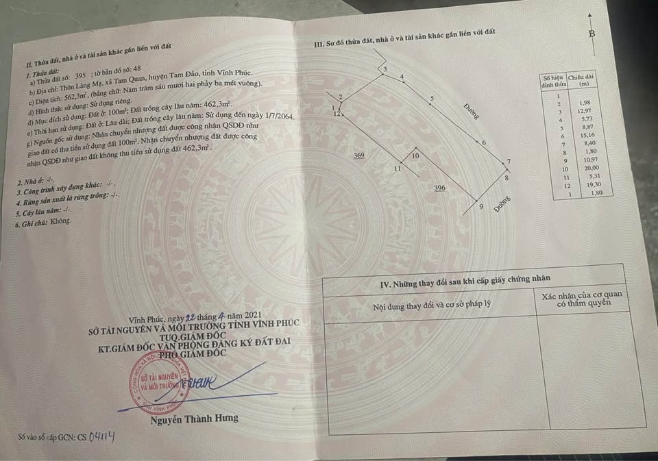 Đất góc hai mặt tiền 562m2 tại Vĩnh Tường, Vĩnh Phúc, cơ hội đầu tư sinh lời