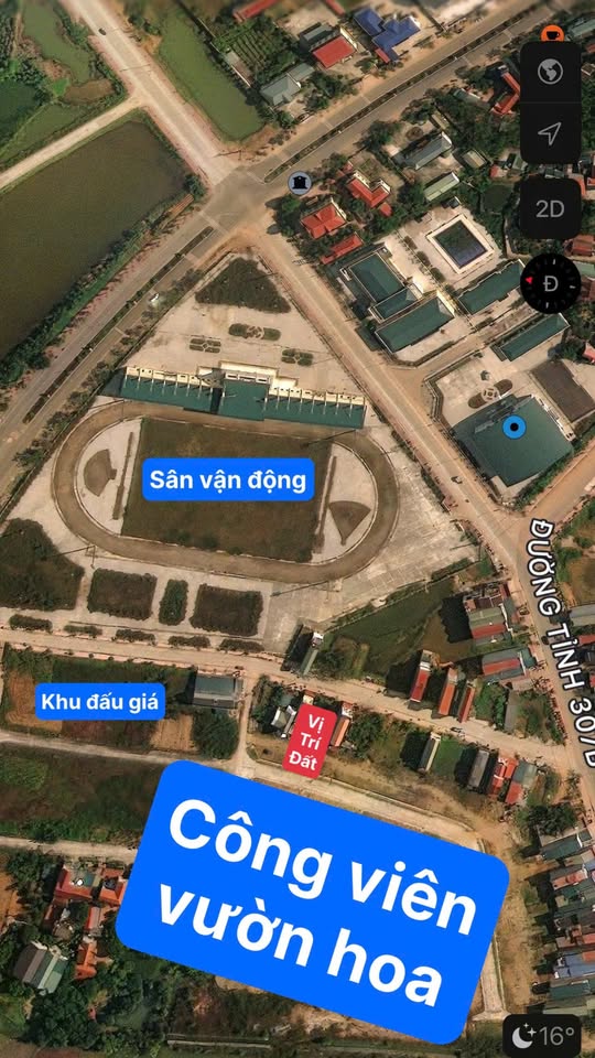 Bán đất đấu giá 100m2 full thổ cư, view công viên thị trấn Tam Sơn, Vĩnh Phúc