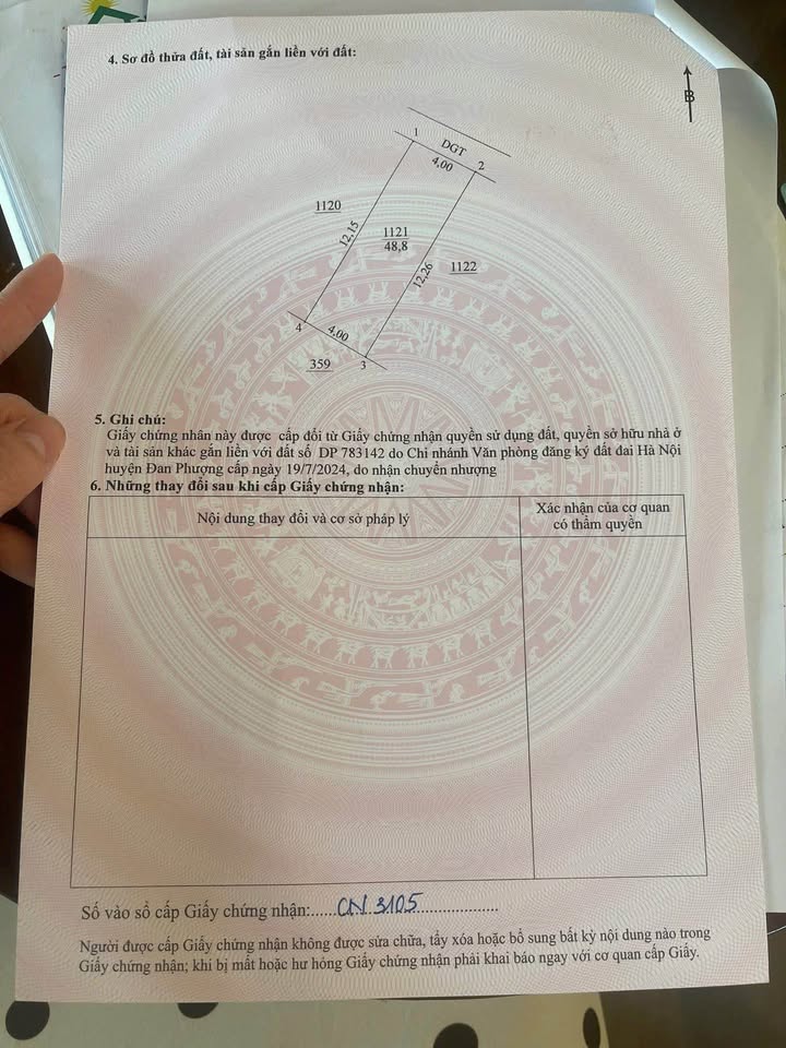 Đất vuông vắn, sát trục vàng Đai 4, Đan Phượng, 3,3 tỷ