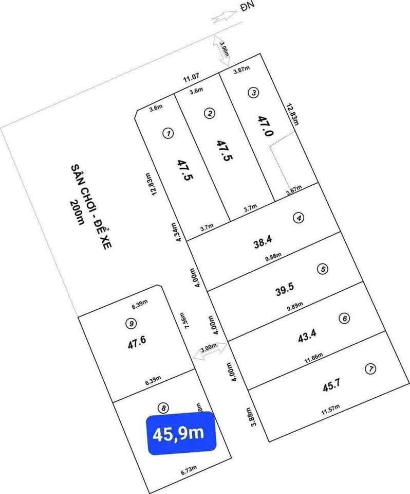 Đừng bỏ lỡ lô đất 45.9m² siêu xinh, mặt tiền rộng rãi, ngay gần Công viên Nướ