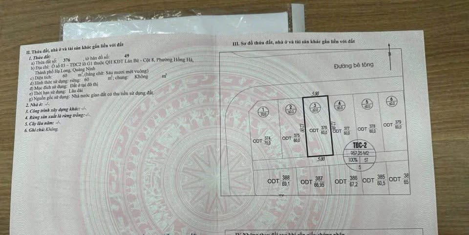 Đất vàng Cột 5-8, Hồng Hà 60m2, mặt tiền 5m, hướng Bắc - Cơ hội sở hữu ngay