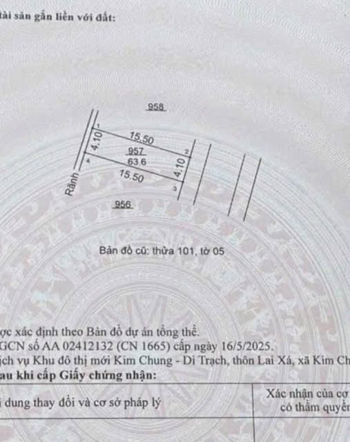 Đất dịch vụ Thăng Long 9, 63,6m2, mặt tiền 4,1m, hướng Đông Nam, giá đầu tư