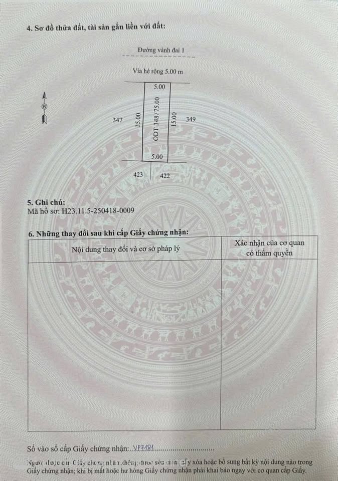Đất vàng đối diện bệnh viện nhi, hướng bắc, mặt tiền 5m, đường 42m