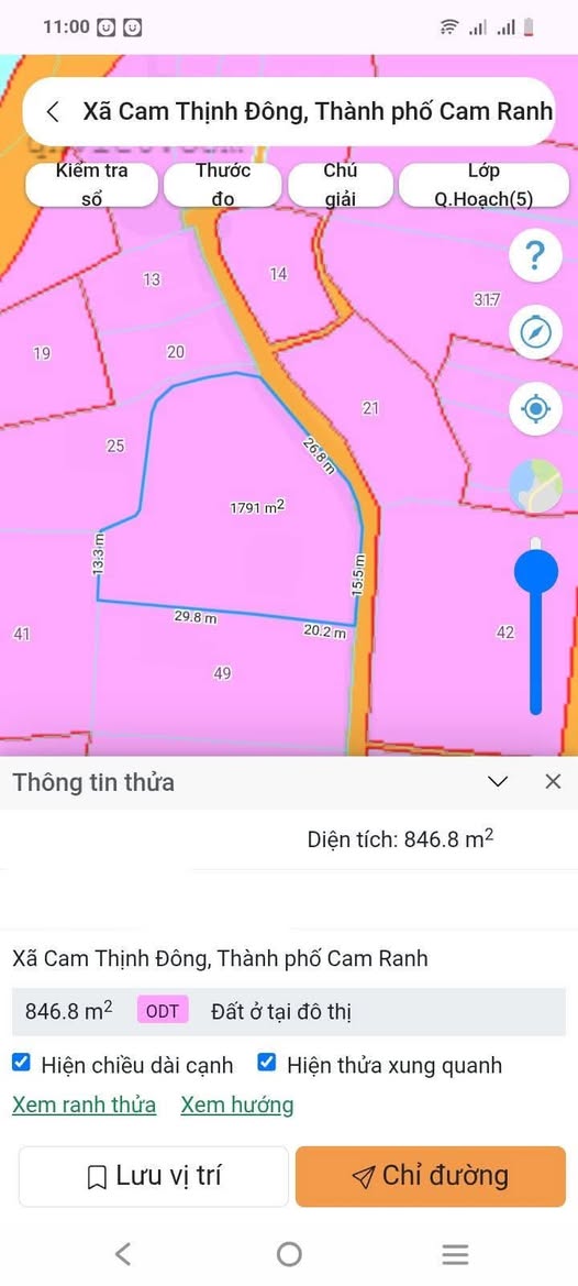 Bán đất thổ cư 846.8m2 tại Mỹ Thanh, Nam Cam Ranh, Cam Lâm, Khánh Hòa