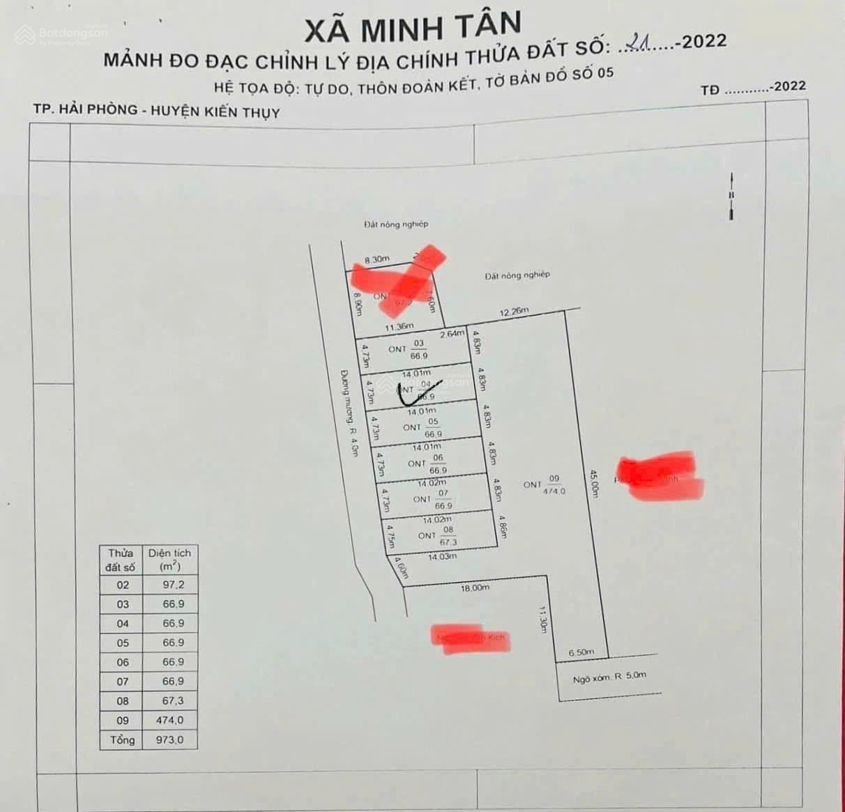 Đoàn Kết - Minh Tân - Kiến Thụy - Nhìn thẳng ra ga Nam Hải Phòng - Diện tích 66,9m2 Ngang 4,73m