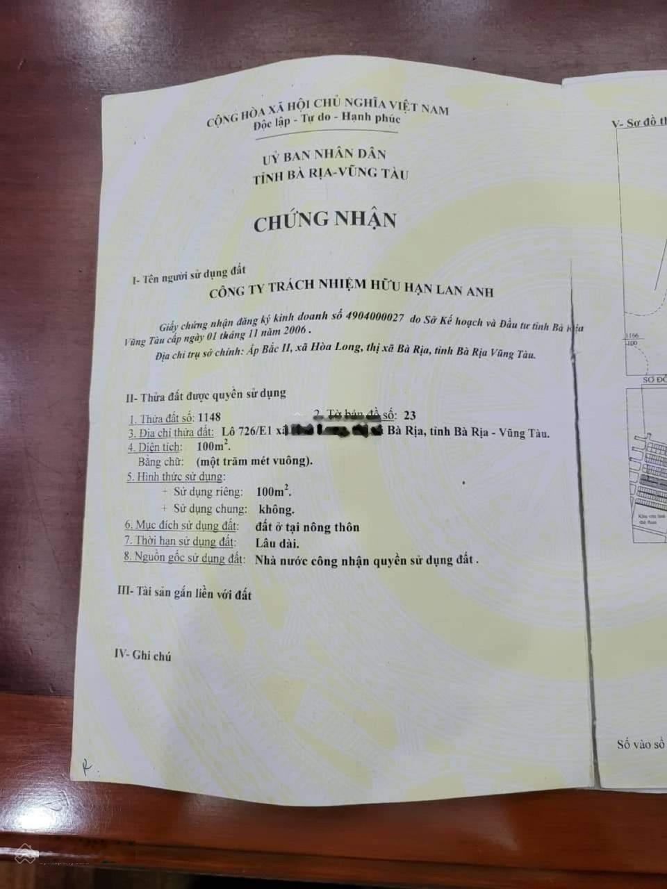 Bán đất dự án Lan Anh 1, 2, 5, 6 và 1 mở rộng giá 1.1 tỷ - 2.6 tỷ, gần bệnh viện Bà Rịa 0369678938