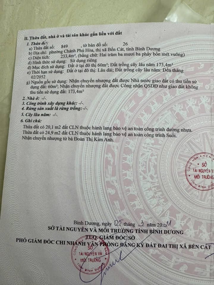 Đất Bến Cát, Bình Dương giá mềm, hơn 200m2, chỉ 1 tỷ