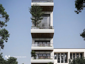 Tòa văn phòng kinh doanh kết hợp ở mặt phố Bát Khối, Long Biên 8 tầng Duplex, view sông Hồng