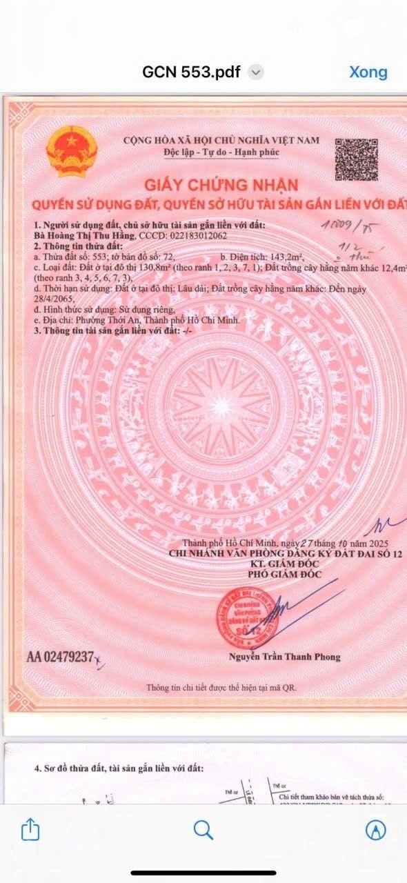 Đất đường nhựa 7m Thạnh Xuân 25 view kênh - Giá tốt