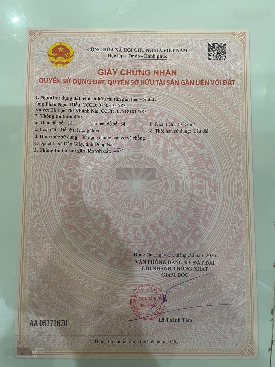 Bán đất Dầu Giây - ngân hàng hỗ trợ cho vay 400tr