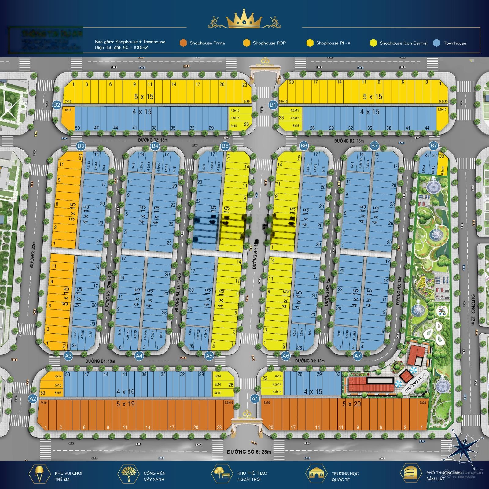 Đất nền góc hông 2m trong khu Icon Central , Phường Dĩ An,