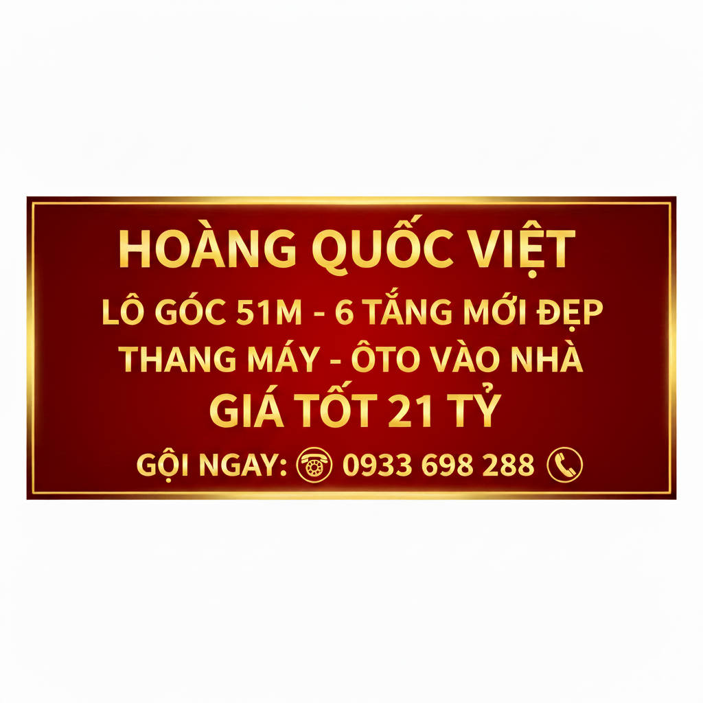 Nhà lô góc 6 tầng thang máy, ô tô vào nhà - Hoàng Quốc Việt, 51m², 21 tỷ