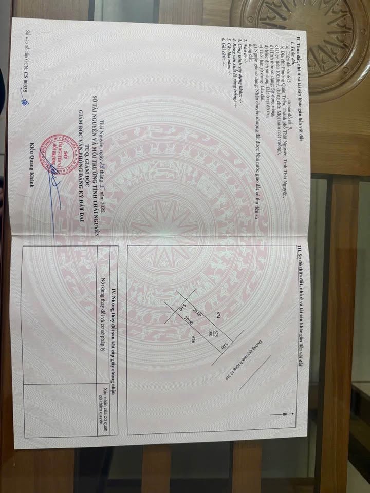 Bán đất 100m² tái định cư Quan Triều, Thái Nguyên, sổ đỏ sẵn sàng