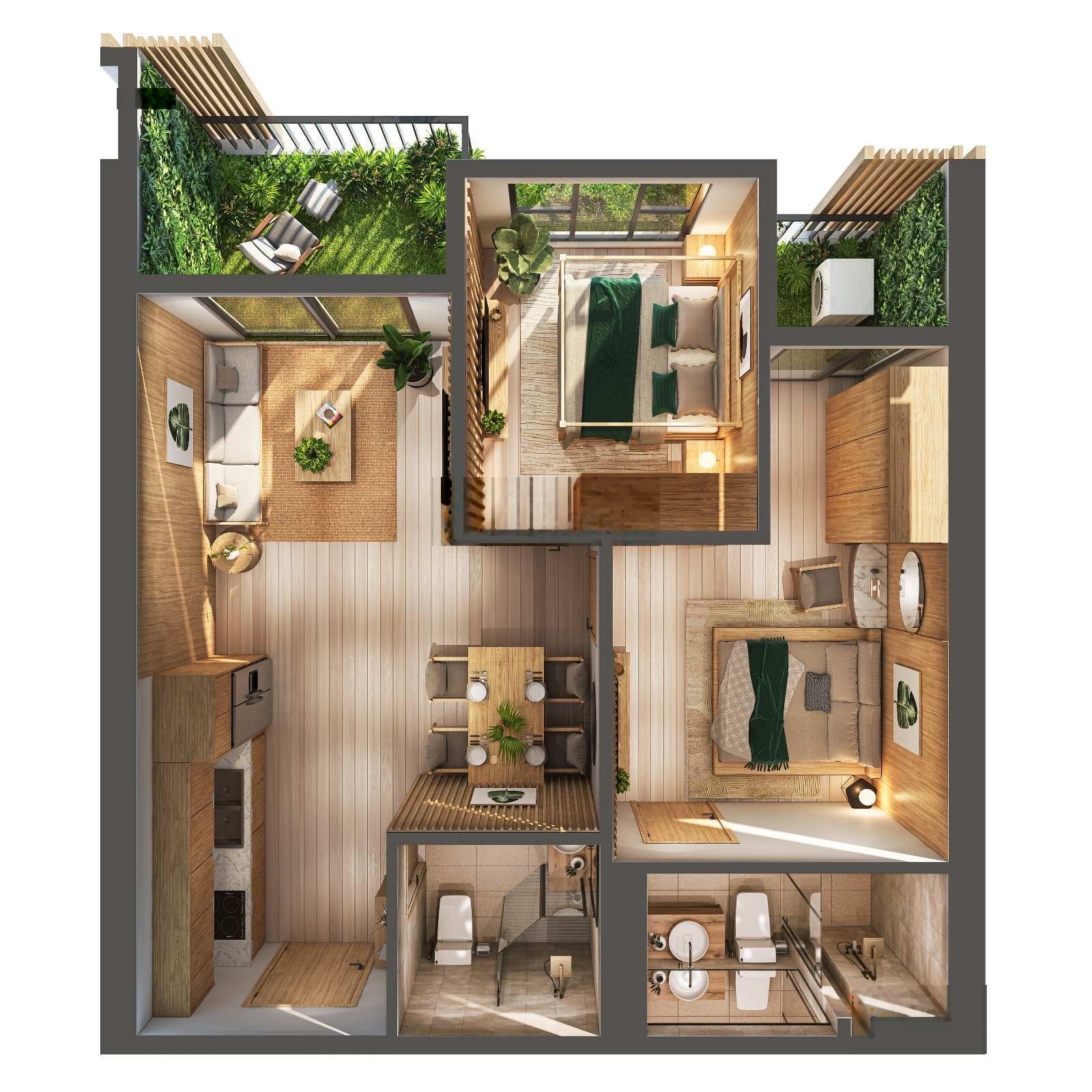 Bán 2PN 2VS Sky Forest - Hướng Nam - Giá tốt