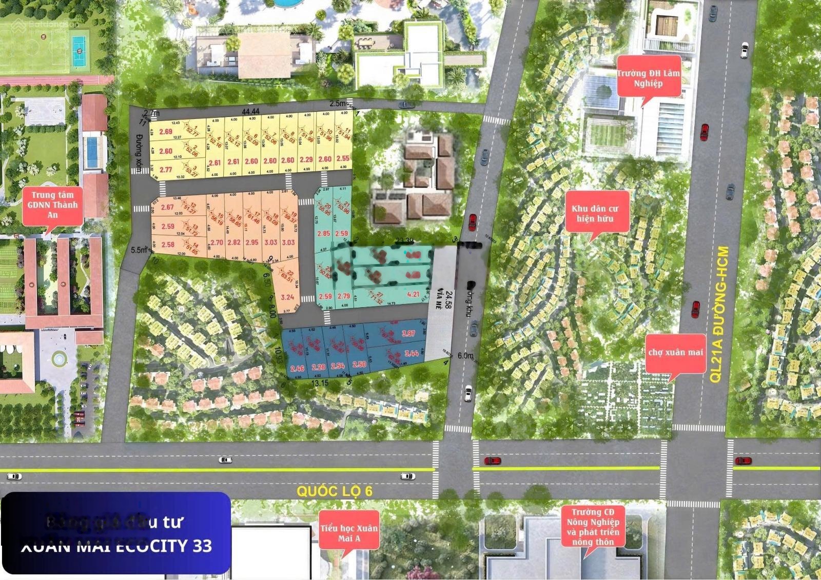 Bán Đất tại Thị trấn Xuân Mai, 2,79 tỷ, 55m2, mặt tiền 7m, ngõ 15m