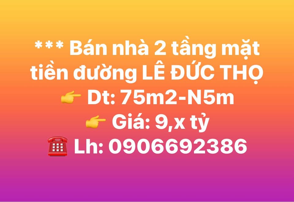 Chính chủ bán gấp nhà 2 tầng mặt tiền Lê Đức Thọ, Bình Định, giá hời