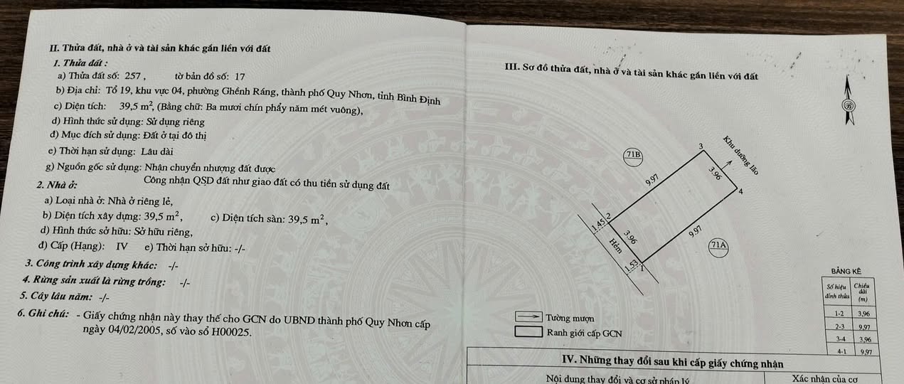 Nhà 40m2, ngang 4m, phường Ghềnh Ráng, Quy Nhơn - Chính chủ gửi bán