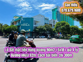 Đất vàng Hùng Vương, Tuy Hòa, 90m2, mặt tiền 5m, chỉ 300m ra biển