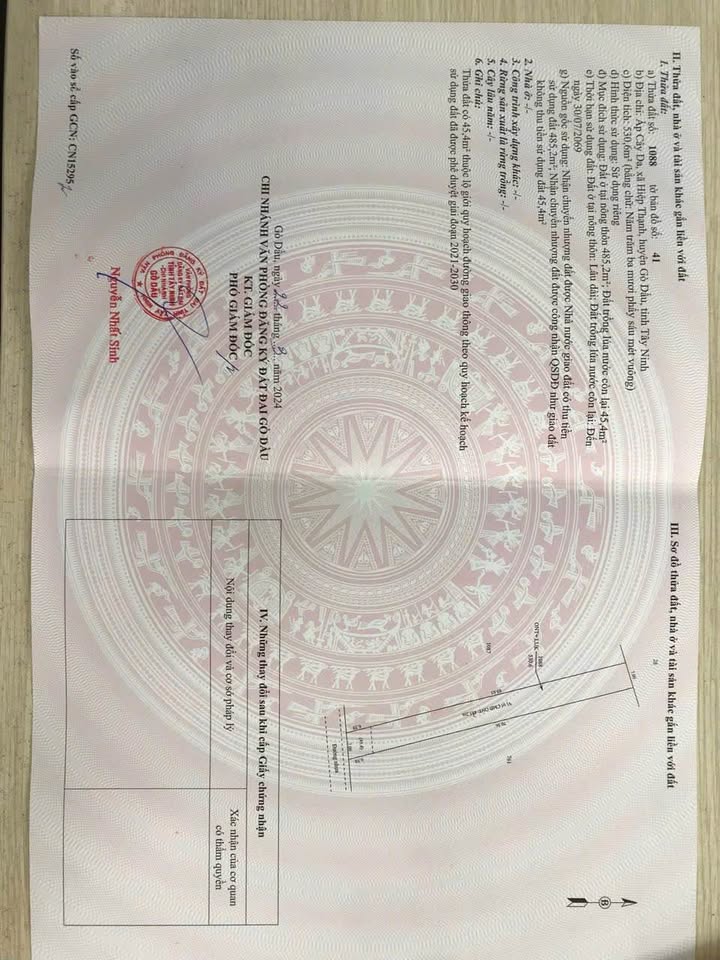 Bán đất thổ cư 530m2 mặt tiền nhựa 6m, cách khu công nghiệp Hiệp Thạnh 1km