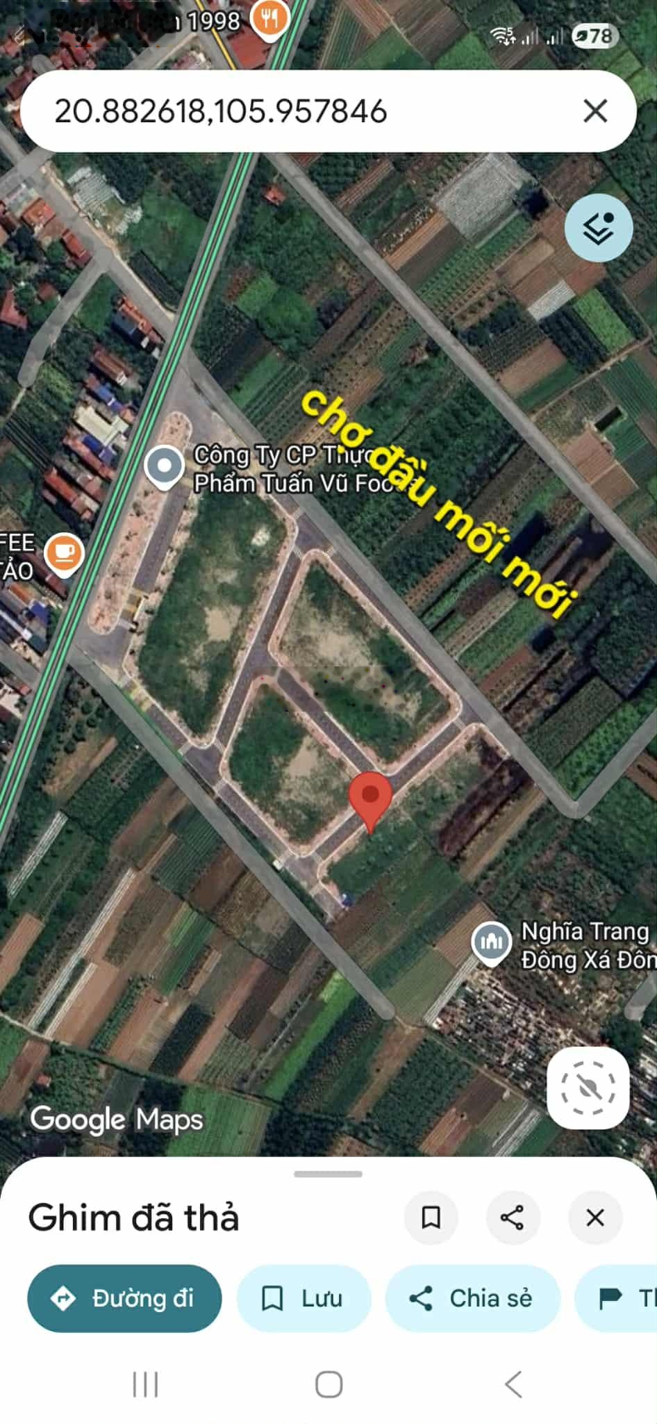 Đất đấu giá mới chợ đầu mối Đông Tảo