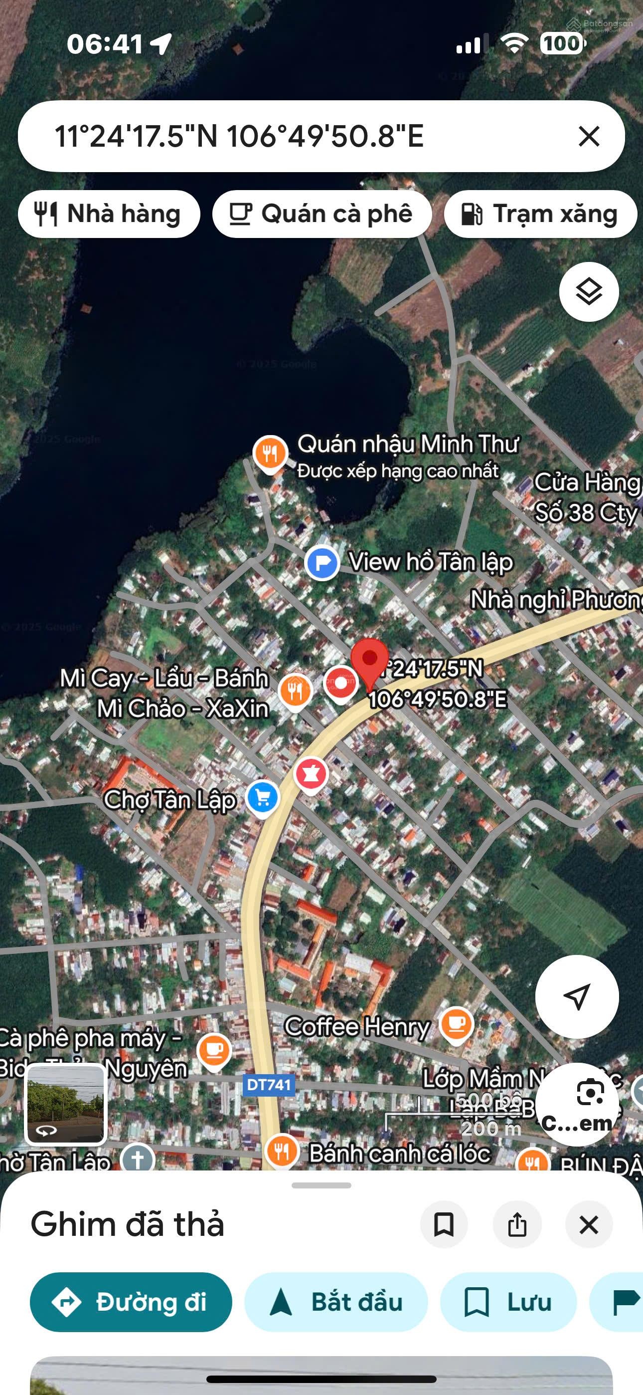 Bán cặp góc mặt tiền đường ĐT 741 ngay chợ Tân Lập, Đồng Phú thổ cư 100m2 2 mặt tiền