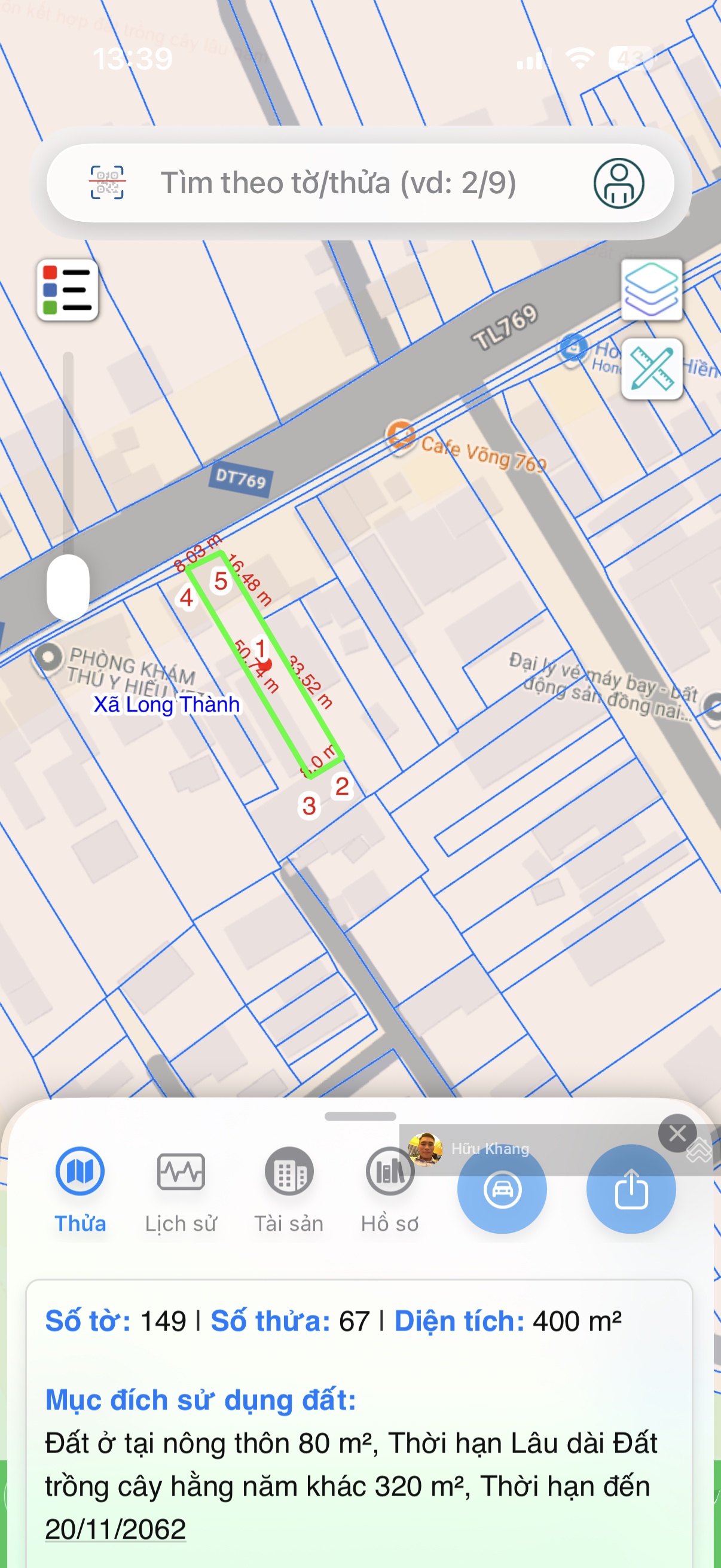 Mặt tiền ĐT769 Bình Sơn kế sân bay LT - DT: 400m2 TC 80m2 giá 6,6 tỷ tl - kinh doanh thuận tiện