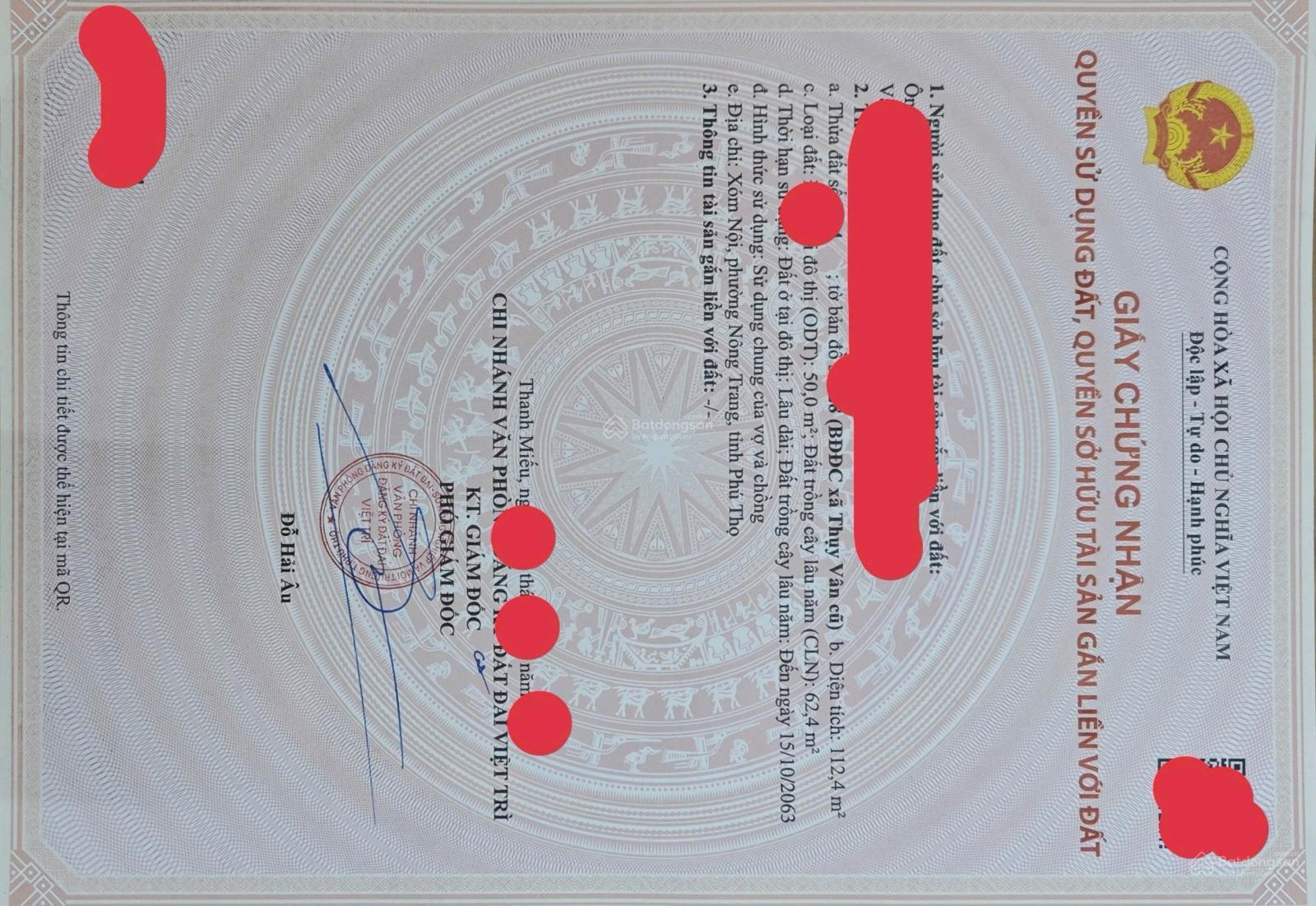 Bán Đất tại Phường Nông Trang, Việt Trì, Phú Thọ, 1,7 tỷ, 112 m2