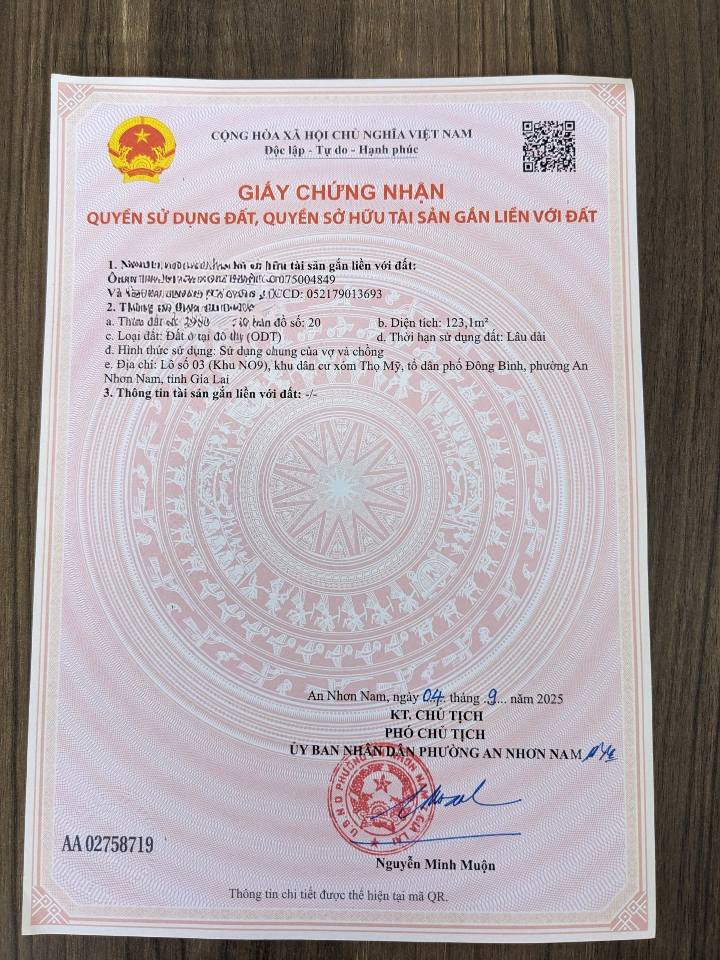 Đất Nhơn Thọ gần khu công nghiệp, chợ, trường học