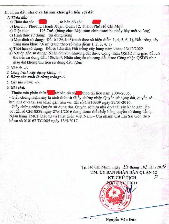 Bán đất tại đường Thạnh Xuân 25, DT:195m2 (5.52mx35m), Quận 12, TP.HCM