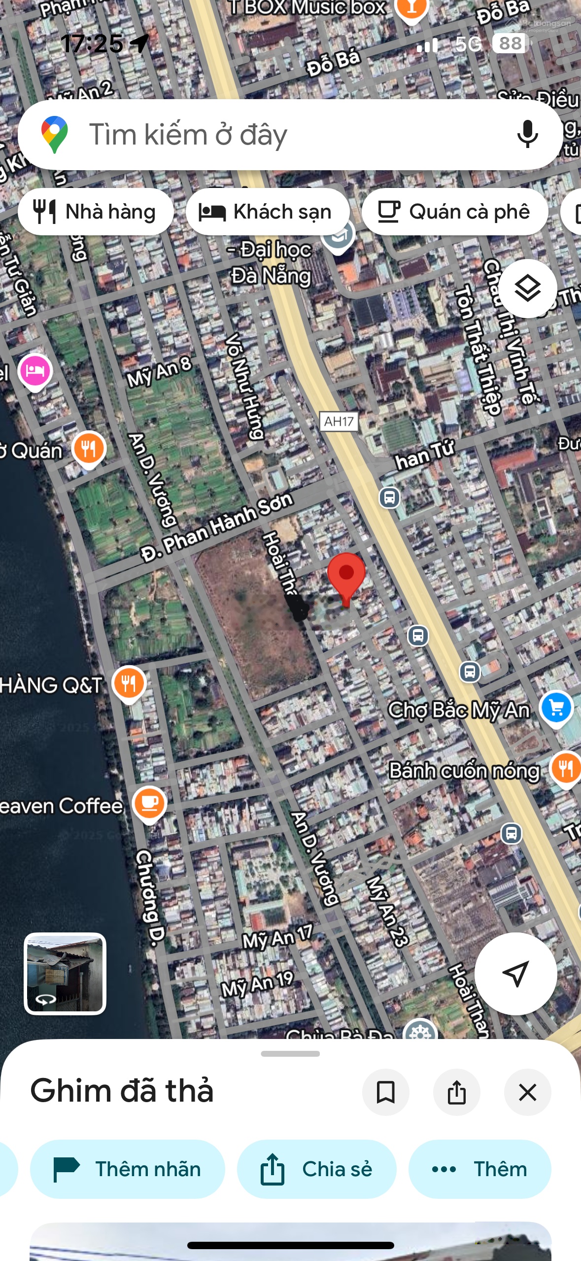 Đất Mỹ An, sát sông, gần Chương Dương xem pháo hoa Đà Nẵng